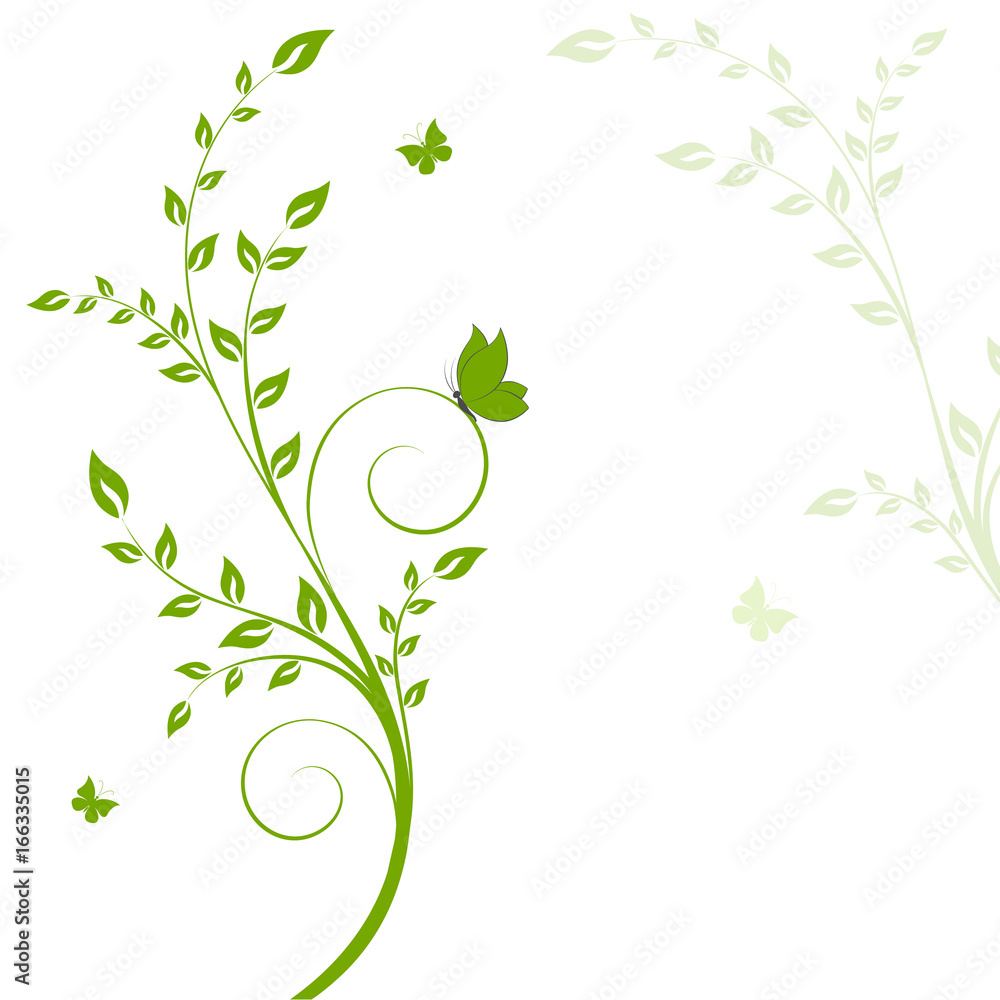 Beautiful abstract floral background with butterflies. Beautiful abstract floral background with butterflies.