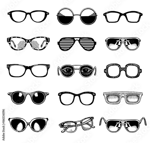 Summer sunglasses vector set