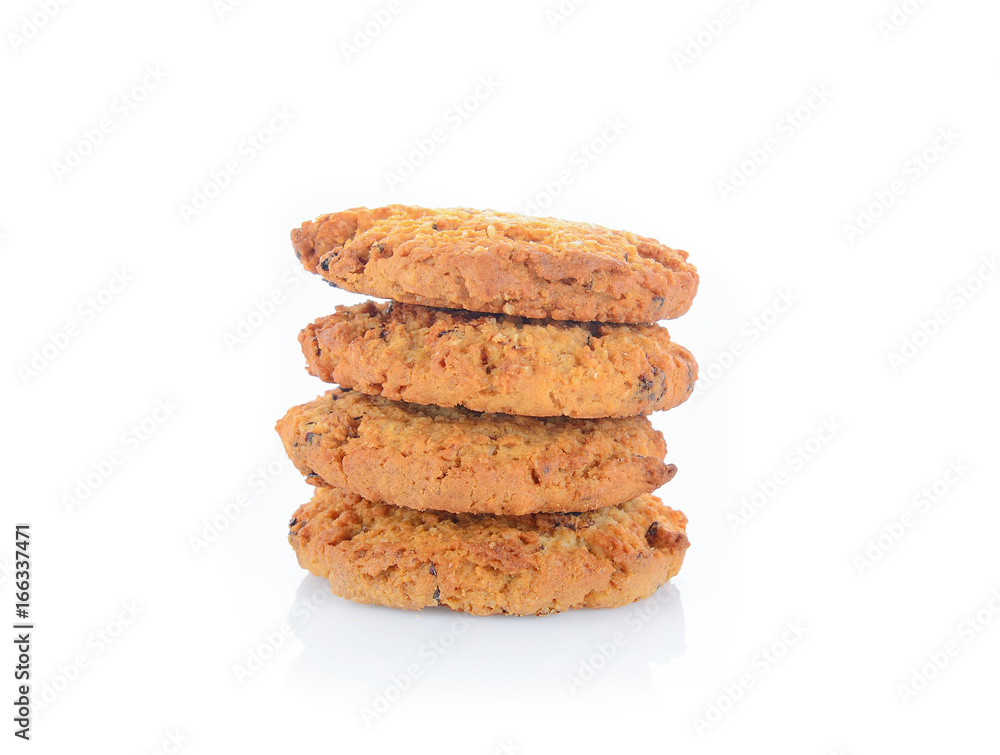Chocolate chip cookies isolated on white background. Chocolate chip cookies isolated on white background.
