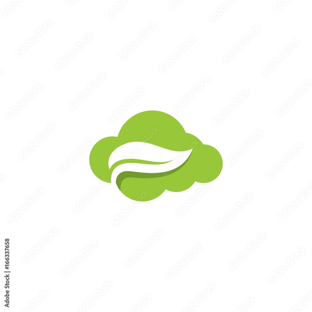 cloud leaf icon vector logo cloud leaf icon vector logo