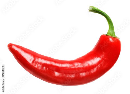 red hot chilly pepper isolated on white background