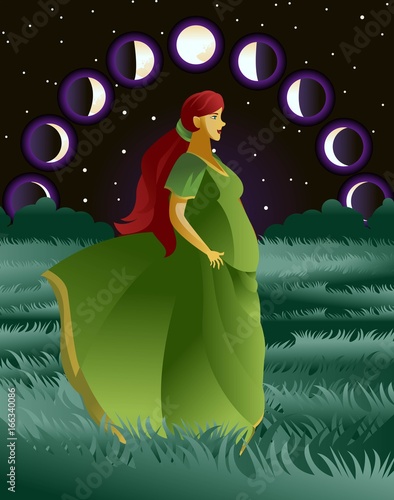 nine moons pregnancy stages beautiful woman