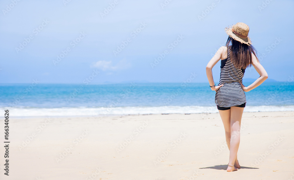 portrait of woman relaxing on the beach. portrait of woman relaxing on the beach.