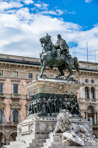 View of the statue of Victor Emmanuel II on a beautiful day