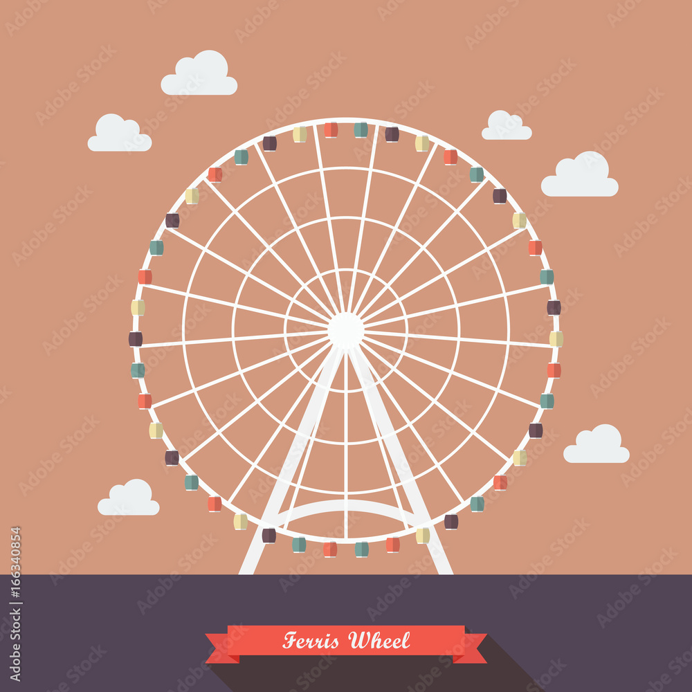 Obraz premium Ferris wheel vector illustration