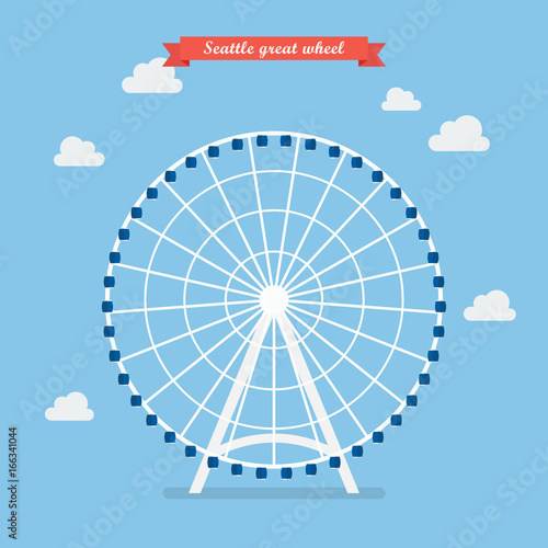 Seattle great wheel. vector illustration