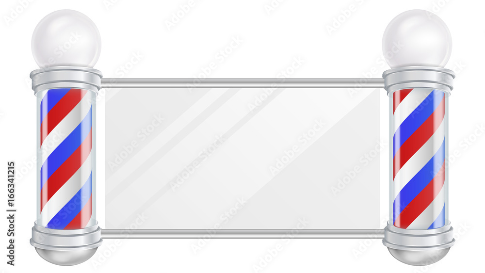 Barber Shop Pole Vector. Space For Your Advertising. Old Fashioned Vintage Silver And Glass Barber Shop Pole. Barber Shop Pole Vector. Space For Your Advertising. Old Fashioned Vintage Silver And Glass Barber Shop Pole.