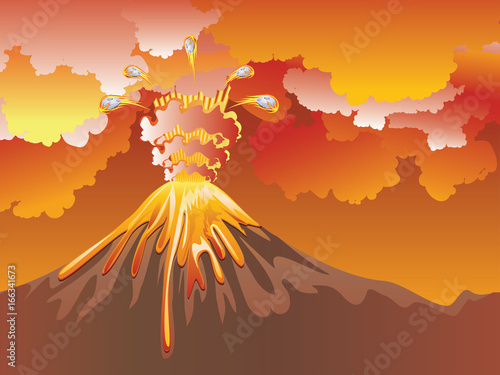 Cartoon Volcano Eruption