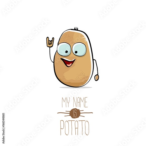 vector funny cartoon cute brown potato
