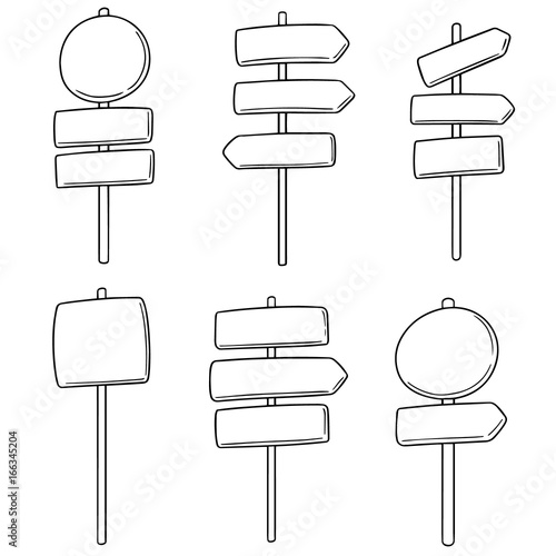 vector set of direction post