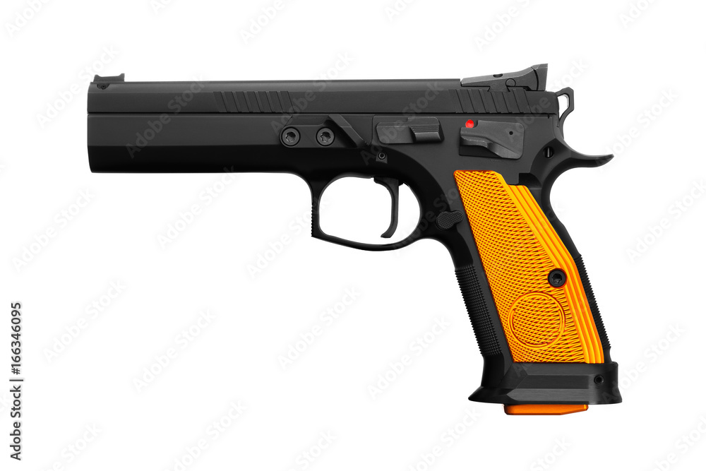 black gun pistol isolated on white black gun pistol isolated on white
