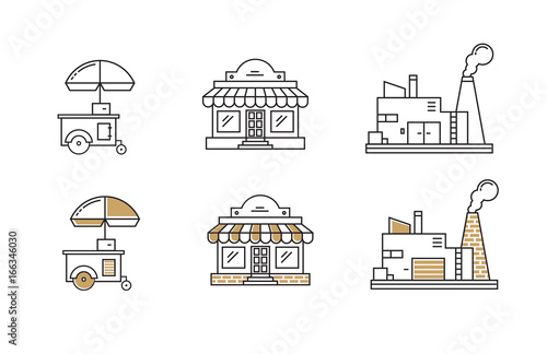 vector shop outline icons