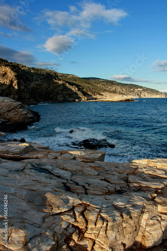 Evening over the coastline of Thassos