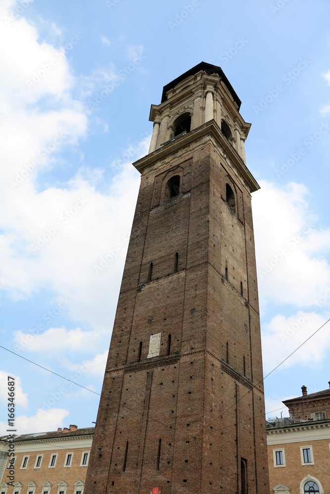 Tower of San Giovanni Battista Cathedral in Turin, Piedmont Italy