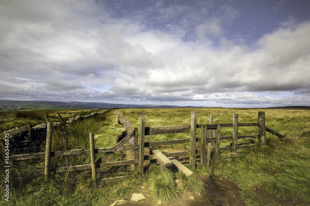 A stile on Derbyshire moorland in the UK