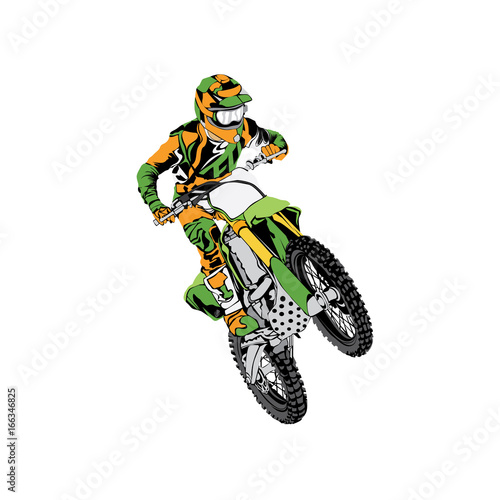 Fototapeta Naklejka Na Ścianę i Meble -  motocross rider badge logo design vector illustration