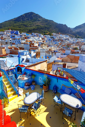 A view of the blue city of Chefchaouen in the Rif mountains, Morocco © Visual Intermezzo