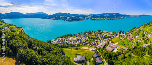 Attersee, Salzkammergut, Österreich, Sommer, Luftaufnahme