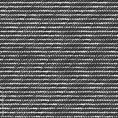 Black and white rug woven striped fabric seamless pattern, vector