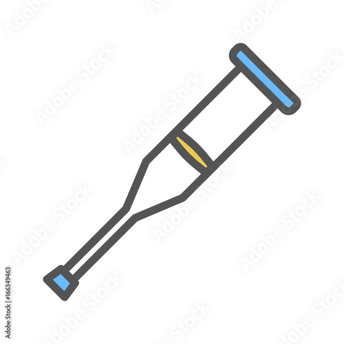 Crutch color icon. Isolated vector illustration on white background.