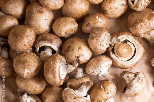 Fotografia close up of brown mushrooms