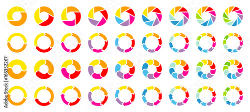 Set Pie Charts Arrows Color