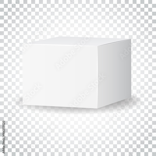 Blank white carton 3d box icon. Box package mockup vector illustration. Simple business concept pictogram on isolated background.