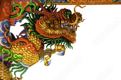 Chinese art of sculpture of golden dragon
