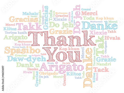 Thank You Word Cloud concept background in many languages