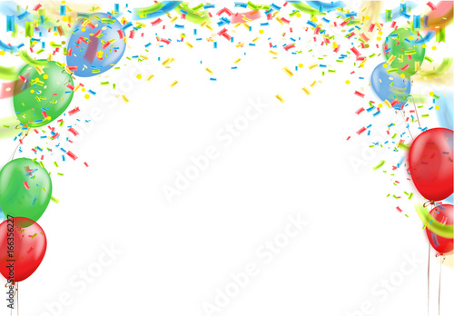 Birthday and celebration background balloons. Vector of event banners
