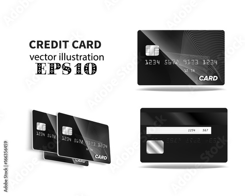 black credit card Front and back view
