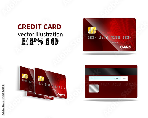 red credit card Front and back view
