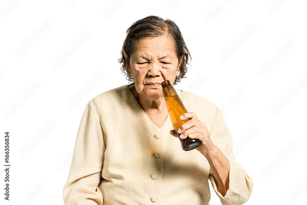 portrait of a mature woman drinking alcohol. Isolated on white background with clipping path portrait of a mature woman drinking alcohol. Isolated on white background with clipping path