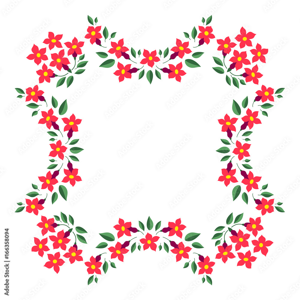 Red floral frame Red floral frame