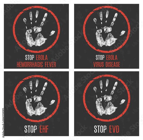 Vector illustration. The medical diagnosis. Stop ebola set.