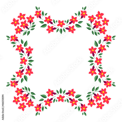 Red floral frame