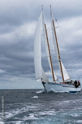 Schooner Passing Cloud Under Sail © heysooooos