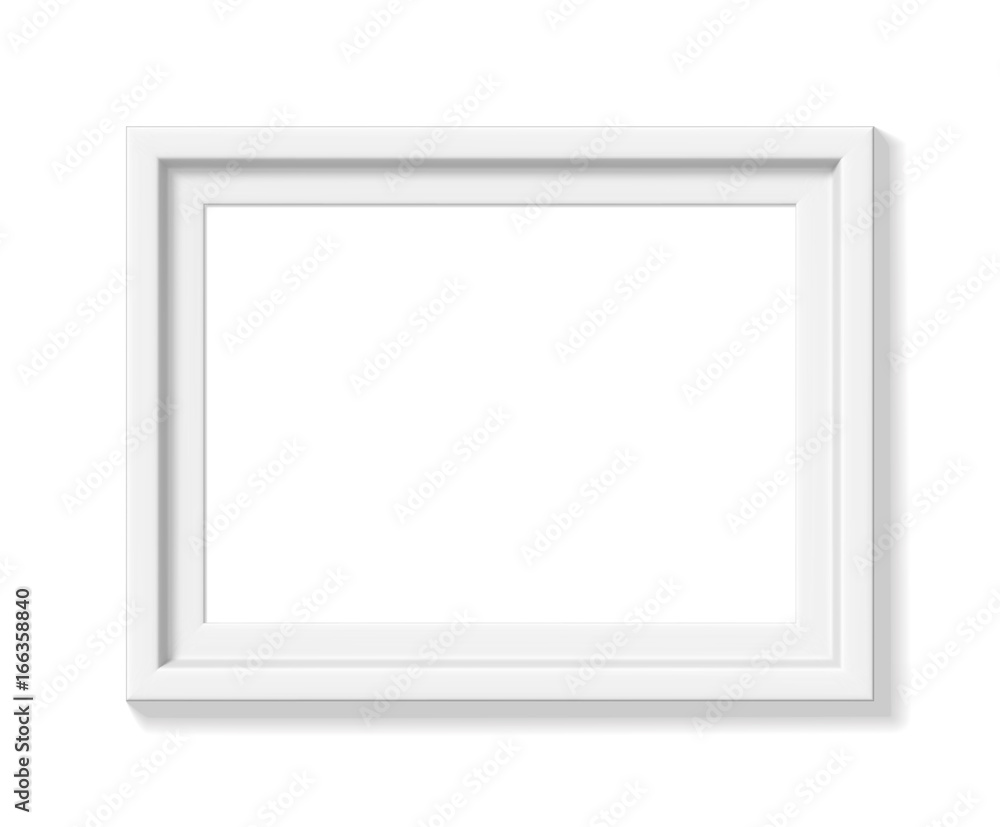 White picture frame. Landscape orientation White picture frame. Landscape orientation