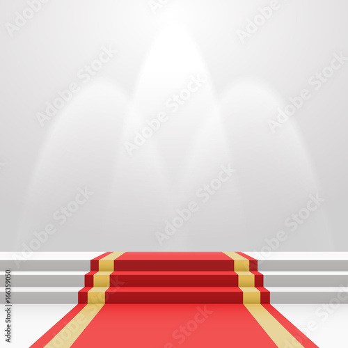 Red carpet on stairs