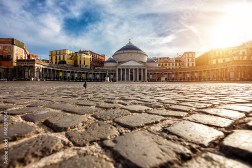 Piazza del Plebiscito in Napoli, Italy. Travel destination photo