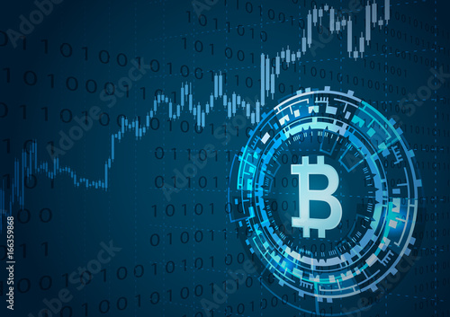 Bitcoin symbol and price chart.