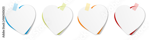 Mémo en forme de coeur + adhésif (4 couleurs)