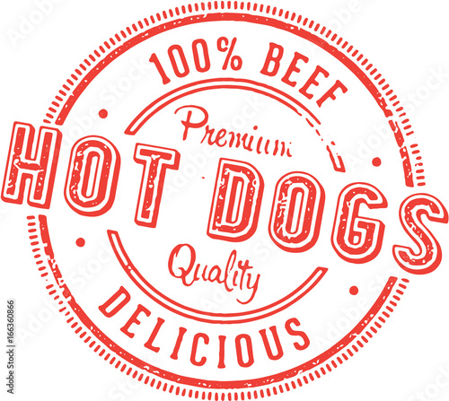 Vintage hot Dogs Stamp Sign