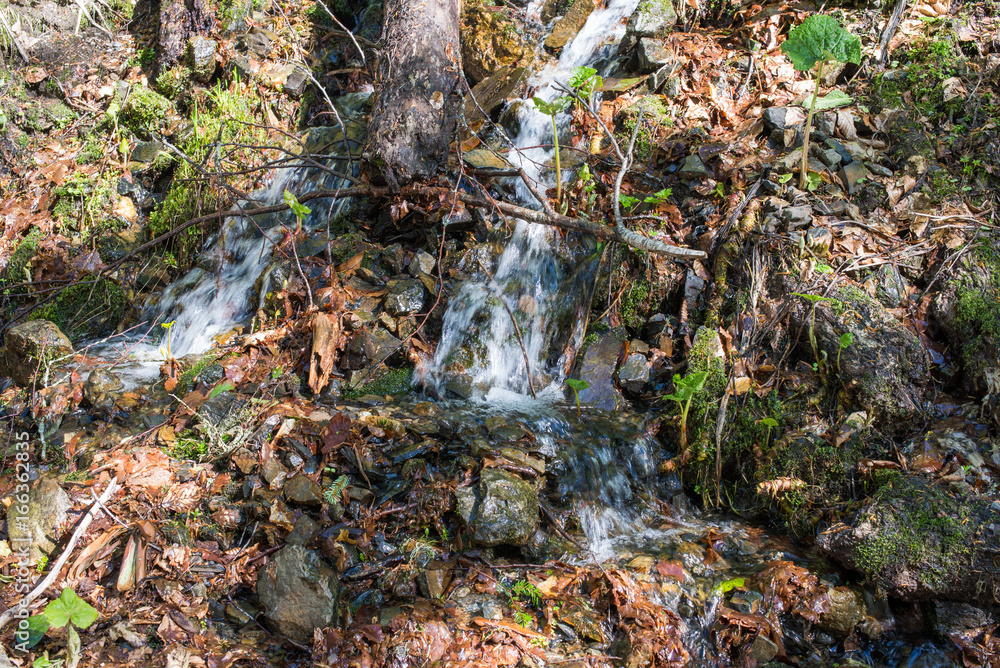 The stream flowing down from the mountains. The stream flowing down from the mountains.