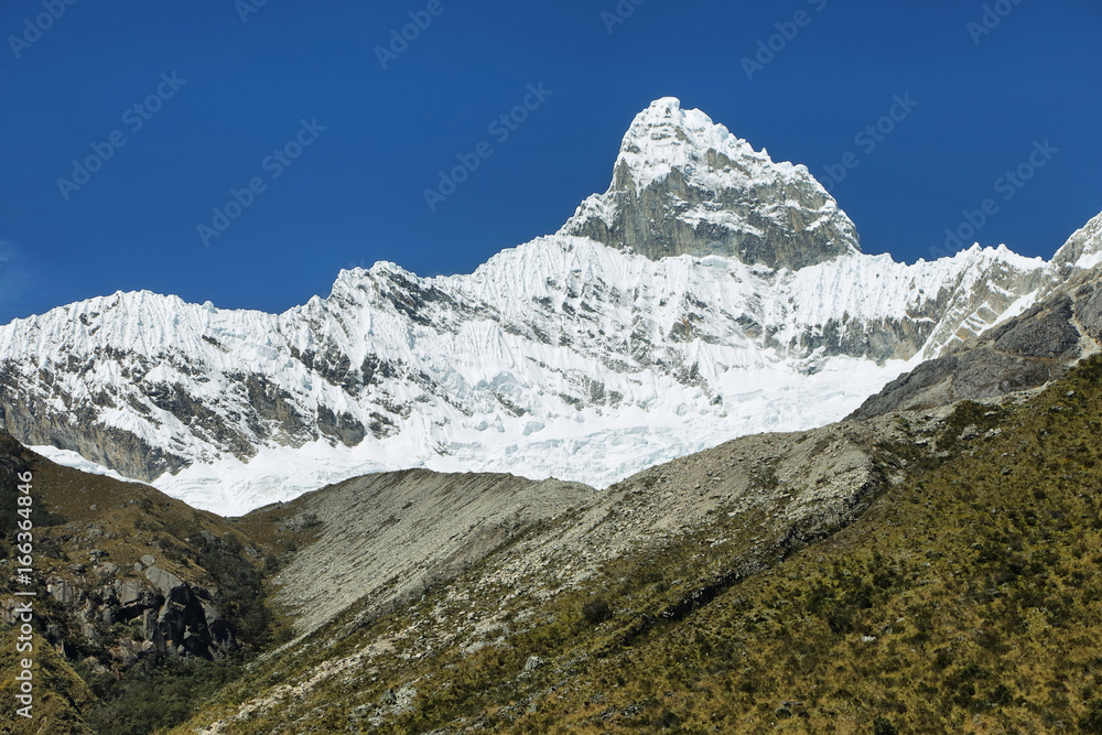 Chacraraju Peak (6108m) in Cordiliera Blanca, Peru, South America
