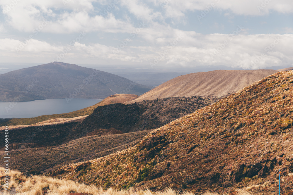 View from Tongariro mount at lake Rotoaira View from Tongariro mount at lake Rotoaira