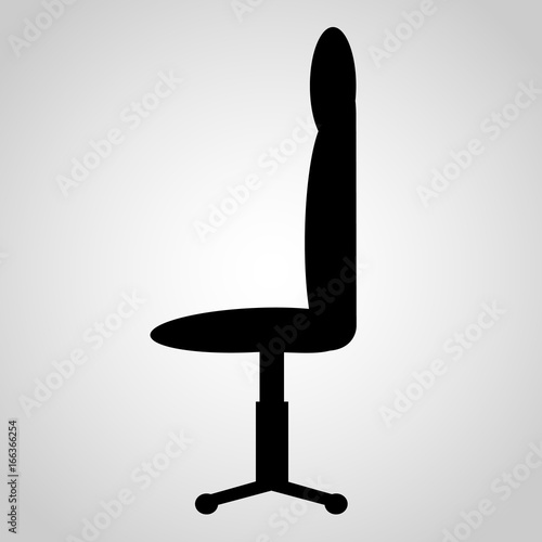 Empty Black Modern Office Chair Silhouette Icon