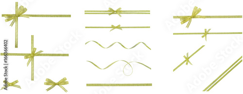 Wallpaper Mural Collection of decorative golden bows with horizontal ribbons isolated on white background. Save ribbon set Torontodigital.ca