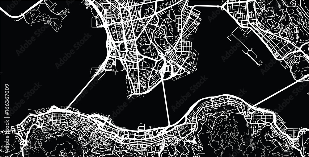 Urban city map of Hong Kong - obrazy, fototapety, plakaty 
