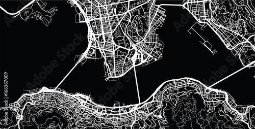 Canvas Print Urban city map of Hong Kong
